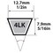 Mbl Mitsuboshi Super KB Standard V-Belt 0.5 in. W X 67 in. L For Riding Mowers 4LK670A - alternate 5